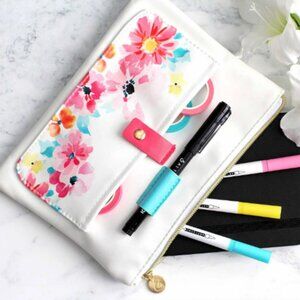 Altenew Dreaming in Watercolor Floral Pocket Zipper Pouch Craft Organizer 9.25x6